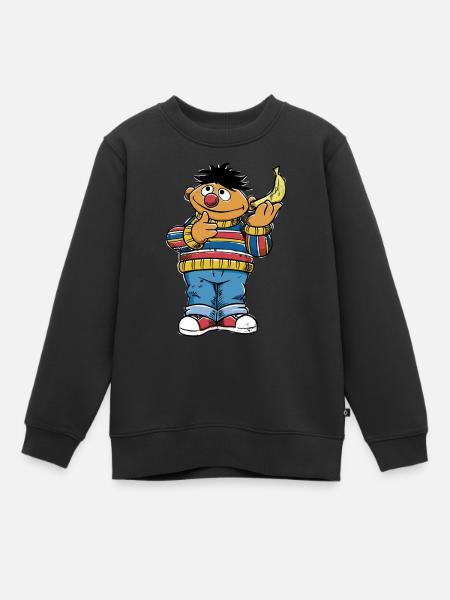 Sesamstraße Ernie Bananentelefon - Kinder Premium Organic Sweatshirt - Schwarz