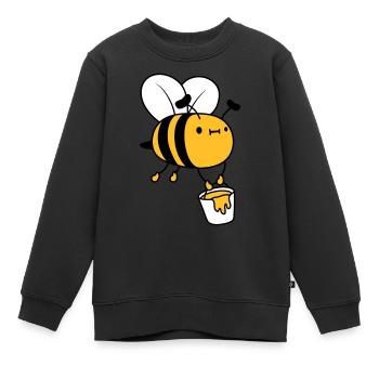Abeille seau à miel - Sweat Premium enfant bio - noir - Devant - AI Model Kid Female (0cm)