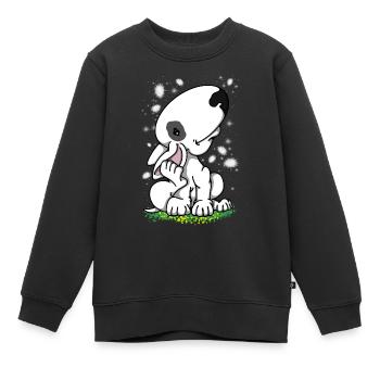Bullterrier Wisps - Sweat Premium enfant bio - noir - Devant - AI Model Kid Female (0cm)