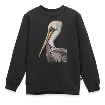 Brauner Pelikan - Kinder Premium Organic Sweatshirt - Schwarz - Vorne - AI Model Kid Female (0cm)