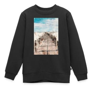 Affiche plage - Sweat Premium enfant bio - noir - Devant - AI Model Kid Female (0cm)