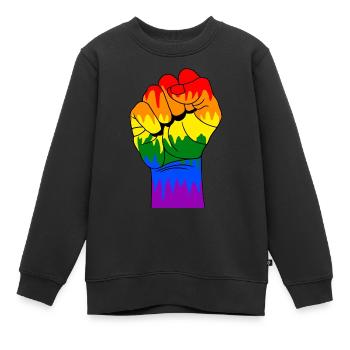 Schwule Faust - Kinder Premium Organic Sweatshirt - Schwarz - Vorne - AI Model Kid Female (0cm)