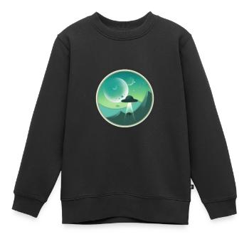 Planète X. Enlèvement dans la nuit de - Sweat Premium enfant bio - noir - Devant - AI Model Kid Female (0cm)