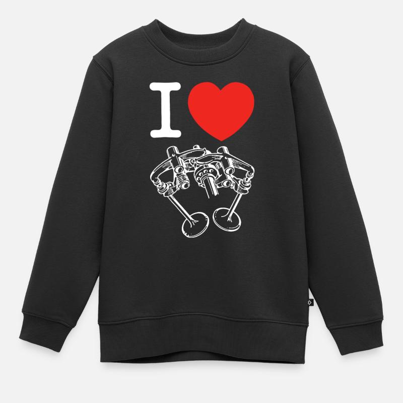 I Love Desmo - J’aime le desmodromique - Sweat Premium enfant bio - noir