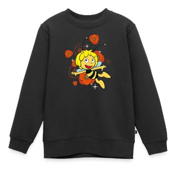 Biene Maja mit Mohn - Kinder Premium Organic Sweatshirt - Schwarz - Vorne - AI Model Kid Female (0cm)