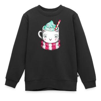 Cute Cup - Tasse Kakao, Weihnachtstasse - Kinder Premium Organic Sweatshirt - Schwarz - Vorne - AI Model Kid Female (0cm)