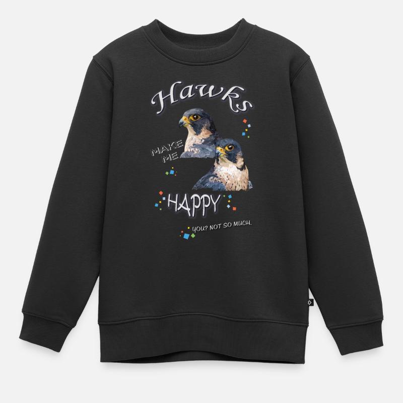 faucon - Sweat Premium enfant bio - noir