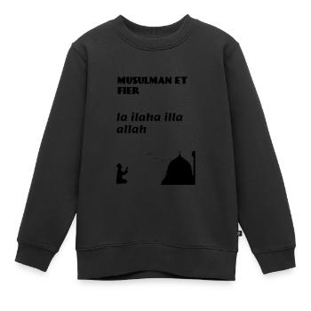 Prière islamique Islam Foi Ramadan musulman - Sweat Premium enfant bio - noir - Devant - AI Model Kid Female (0cm)