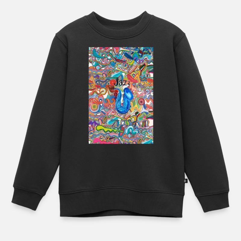 Jazz 4 und Graffiti - Kinder Premium Organic Sweatshirt - Schwarz