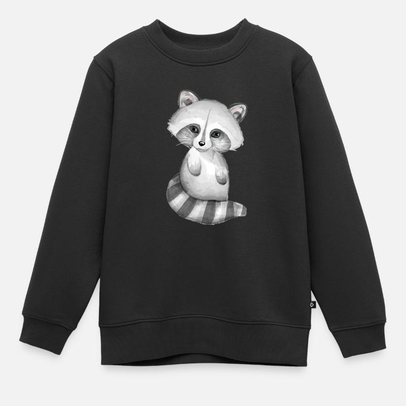 Mignon bébé raton laveur - Sweat Premium enfant bio - noir