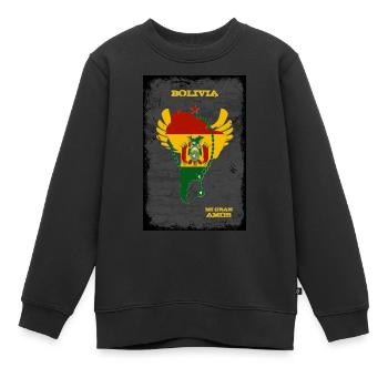 Bolivien - Kinder Premium Organic Sweatshirt - Schwarz - Vorne - AI Model Kid Female (0cm)