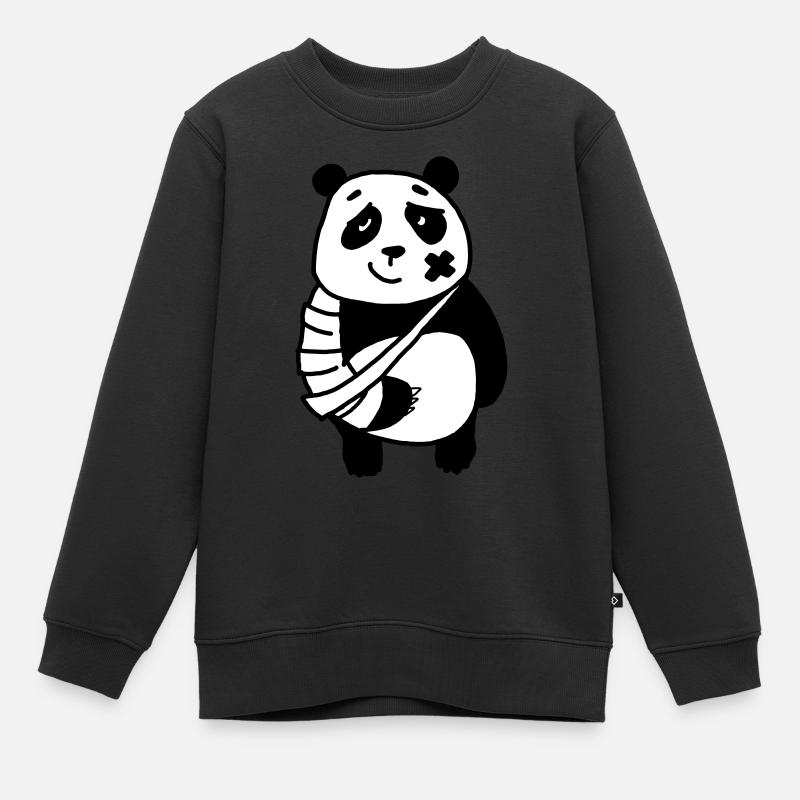 Bras cassé Panda - Sweat Premium enfant bio - noir