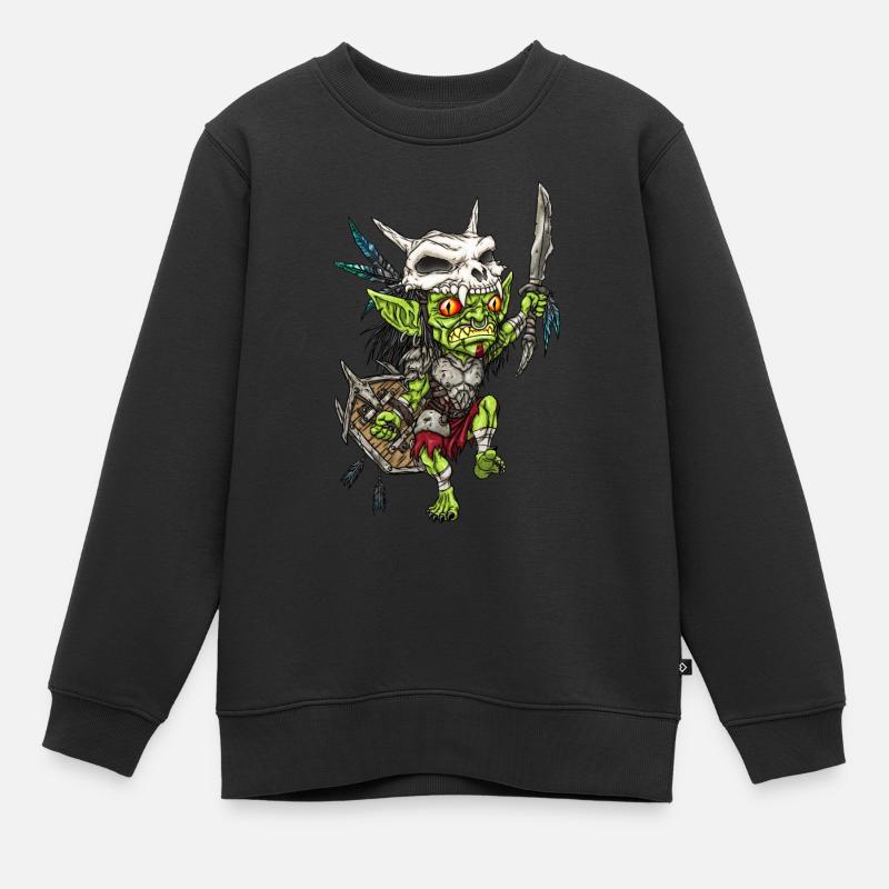 GUERRIER GOBELIN - Sweat Premium enfant bio - noir