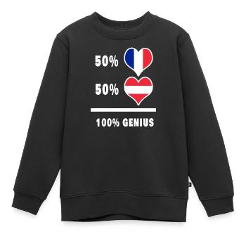 France et Autriche Genial / Cadeau - Sweat Premium enfant bio - noir - Devant - AI Model Kid Female (0cm)