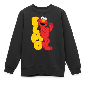 Sesamstraße Elmo Glücklich - Kinder Premium Organic Sweatshirt - Schwarz - Vorne - AI Model Kid Female (0cm)