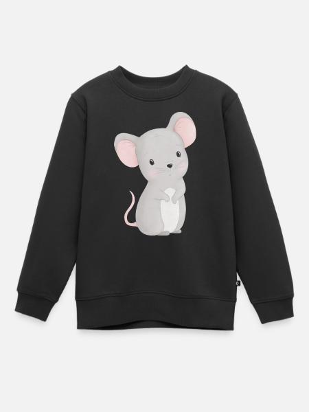 Maus - Kinder Premium Organic Sweatshirt - Schwarz