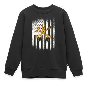 Blech Worker Tools Amerikanische Flagge - - Kinder Premium Organic Sweatshirt - Schwarz - Vorne - AI Model Kid Female (0cm)