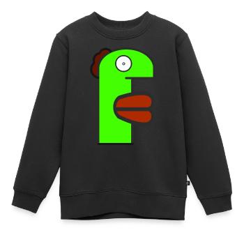Streetart - Dicke Lippen - Kinder Premium Organic Sweatshirt - Schwarz - Vorne - AI Model Kid Female (0cm)
