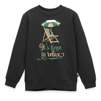 Relax - Kids Premium Organic Sweatshirt - black - Front - AI Model Kid Female (0cm)