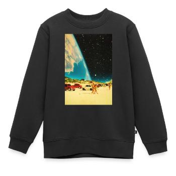 Galaxy Beach - Kids Premium Organic Sweatshirt - black - Front - AI Model Kid Female (0cm)