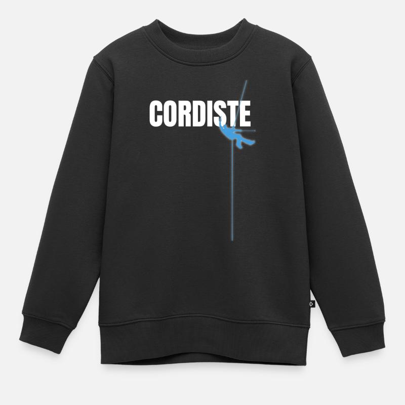 Cordiste - Sweat Premium enfant bio - noir
