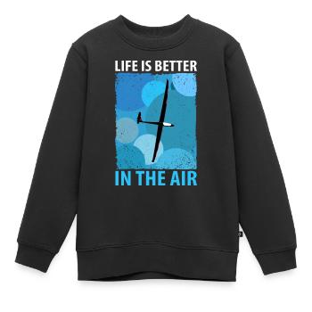 Planeurs Planeurs Planeurs Voler - Sweat Premium enfant bio - noir - Devant - AI Model Kid Female (0cm)