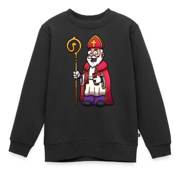 Saint Nicolas - Sweat Premium enfant bio - noir - Devant - AI Model Kid Female (0cm)