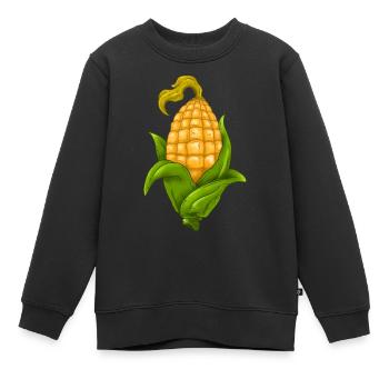 Corncob - Kids Premium Organic Sweatshirt - black - Front - AI Model Kid Female (0cm)
