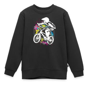 Farbiges Bmx Rad - Buntes Bmx Fahrrad - Farbenfroh - Kinder Premium Organic Sweatshirt - Schwarz - Vorne - AI Model Kid Female (0cm)