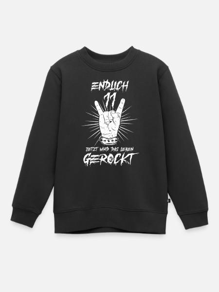 ENDLICH 11 - 11. Geburtstag - Kinder Premium Organic Sweatshirt - Schwarz