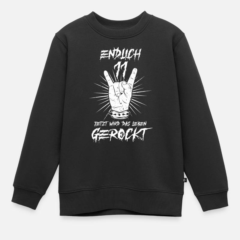 ENDLICH 11 - 11. Geburtstag - Kinder Premium Organic Sweatshirt - Schwarz