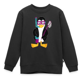 Pinguin Schnorchel Urlaub Ferien Badeurlaub - Kinder Premium Organic Sweatshirt - Schwarz - Vorne - AI Model Kid Female (0cm)