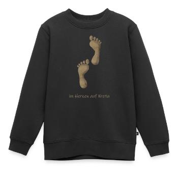 Kreta Sand - Kinder Premium Organic Sweatshirt - Schwarz - Vorne - AI Model Kid Female (0cm)