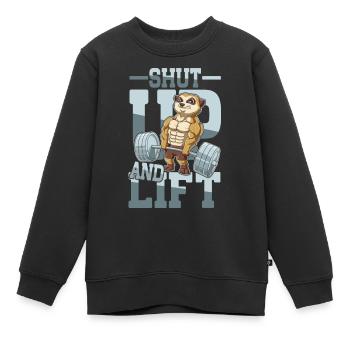 Shut Up and Lift - Kinder Premium Organic Sweatshirt - Schwarz - Vorne - AI Model Kid Female (0cm)