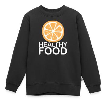 Alimentation saine Alimentation saine Fruits orange Fruits - Sweat Premium enfant bio - noir - Devant - AI Model Kid Female (0cm)