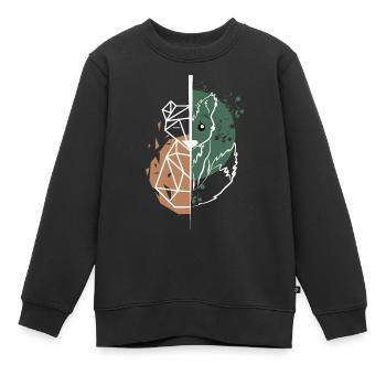 Fox vs Origami weiße Zeichnung - Kinder Premium Organic Sweatshirt - Schwarz - Vorne - AI Model Kid Female (0cm)