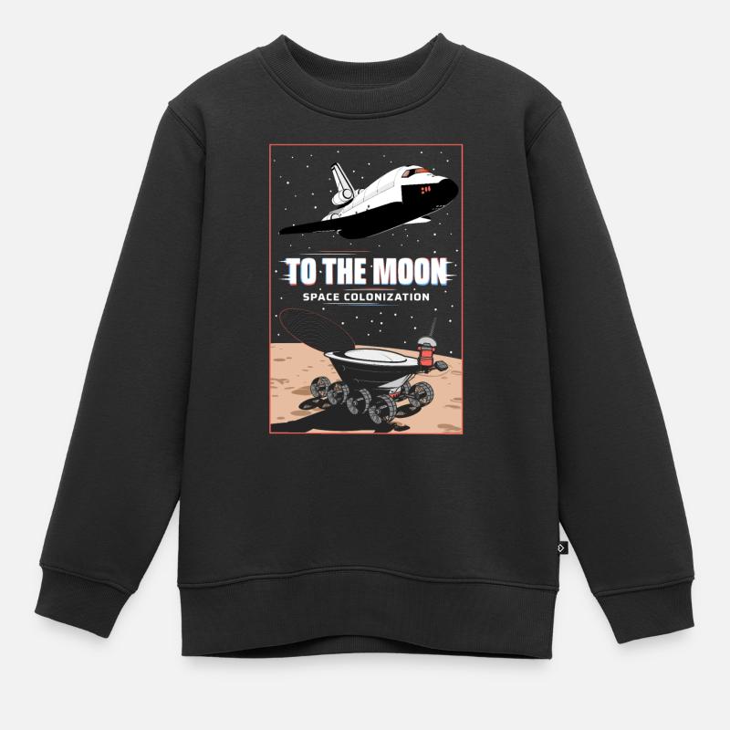 VERS LA LUNE - Sweat Premium enfant bio - noir