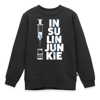 Insulin Junkie - Kinder Premium Organic Sweatshirt - Schwarz - Vorne - AI Model Kid Female (0cm)