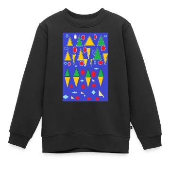charmante geometrische Figuren - Kinder Premium Organic Sweatshirt - Schwarz - Vorne - AI Model Kid Female (0cm)