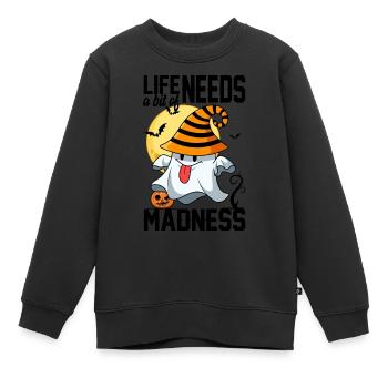 La vie a besoin d’un peu de folie - Sweat Premium enfant bio - noir - Devant - AI Model Kid Female (0cm)