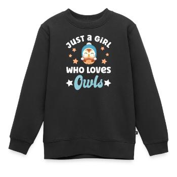 Hiboux hiboux - Sweat Premium enfant bio - noir - Devant - AI Model Kid Female (0cm)