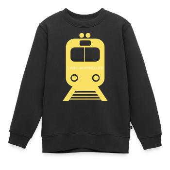 Lyon - Montpellier Zugreise - Kinder Premium Organic Sweatshirt - Schwarz - Vorne - AI Model Kid Female (0cm)