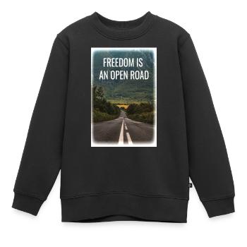 Liberté - Sweat Premium enfant bio - noir - Devant - AI Model Kid Female (0cm)