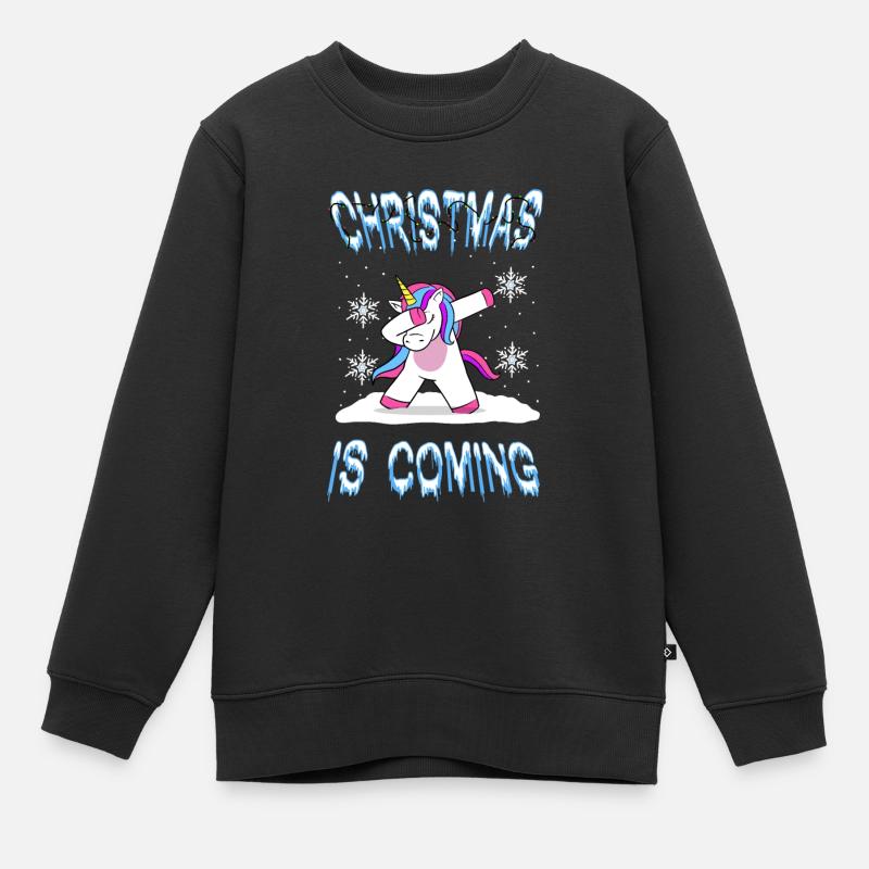 Dabbing Licorne Noël - Sweat Premium enfant bio - noir