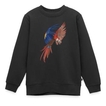 Ara volant perroquet Ara - Sweat Premium enfant bio - noir - Devant - AI Model Kid Female (0cm)