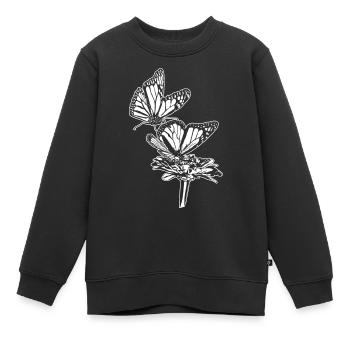 Monarch Butterfly Sketch Graphic Butterfly Lovers - Sweat Premium enfant bio - noir - Devant - AI Model Kid Female (0cm)