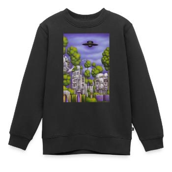 Bäume vor Himmel - Kinder Premium Organic Sweatshirt - Schwarz - Vorne - AI Model Kid Female (0cm)