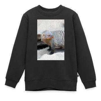 Mangouste à bandes ou Mangouste zébrée - Sweat Premium enfant bio - noir - Devant - AI Model Kid Female (0cm)