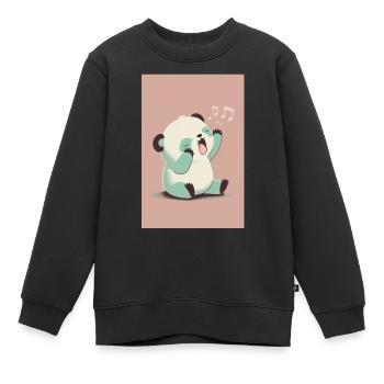 Baby-Panda - Kinder Premium Organic Sweatshirt - Schwarz - Vorne - AI Model Kid Female (0cm)