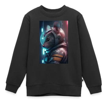 Maus im weltall - Kinder Premium Organic Sweatshirt - Schwarz - Vorne - AI Model Kid Female (0cm)